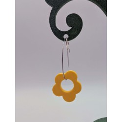 Boucle d'oreille Flower Power | Fleur des années 70 & rétro-chic