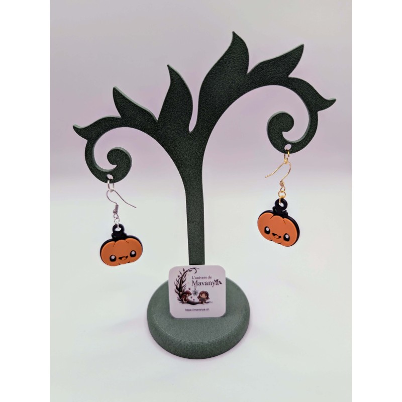 Boucle d'Oreille "Miss trouille" | Citrouille Kawaii Orange | Bijou Halloween Boucle d'Oreille "Miss trouille" | Citrouille Kawaii Orange | Bijou Halloween