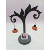 Boucle d'Oreille "Miss trouille" | Citrouille Kawaii Orange | Bijou Halloween