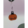 Boucle d'Oreille "Miss trouille" | Citrouille Kawaii Orange | Bijou Halloween