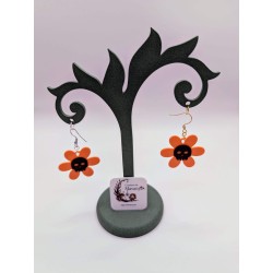 Boucle d'Oreille "Fleur mortelle" | Crâne & Fleur | Bijou Halloween