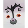 Boucle d'Oreille "Fleur mortelle" | Crâne & Fleur | Bijou Halloween