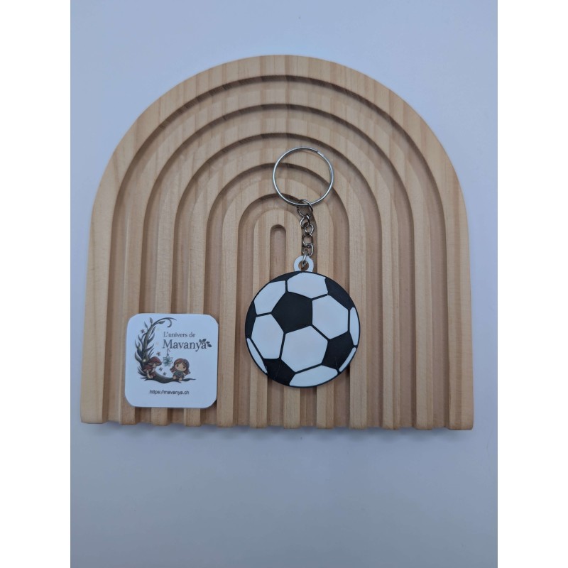 Porte-clé Foot-Ball | Ballon de Football Classique Noir & Blanc