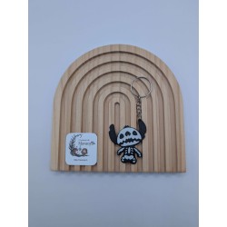 Porte-clé Hallo Stitch | Stitch Squelette Noir & Blanc | Accessoire Halloween