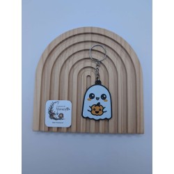Porte-clé "Ghostrouille" | Fantôme Kawaii & Citrouille | Accessoire Halloween