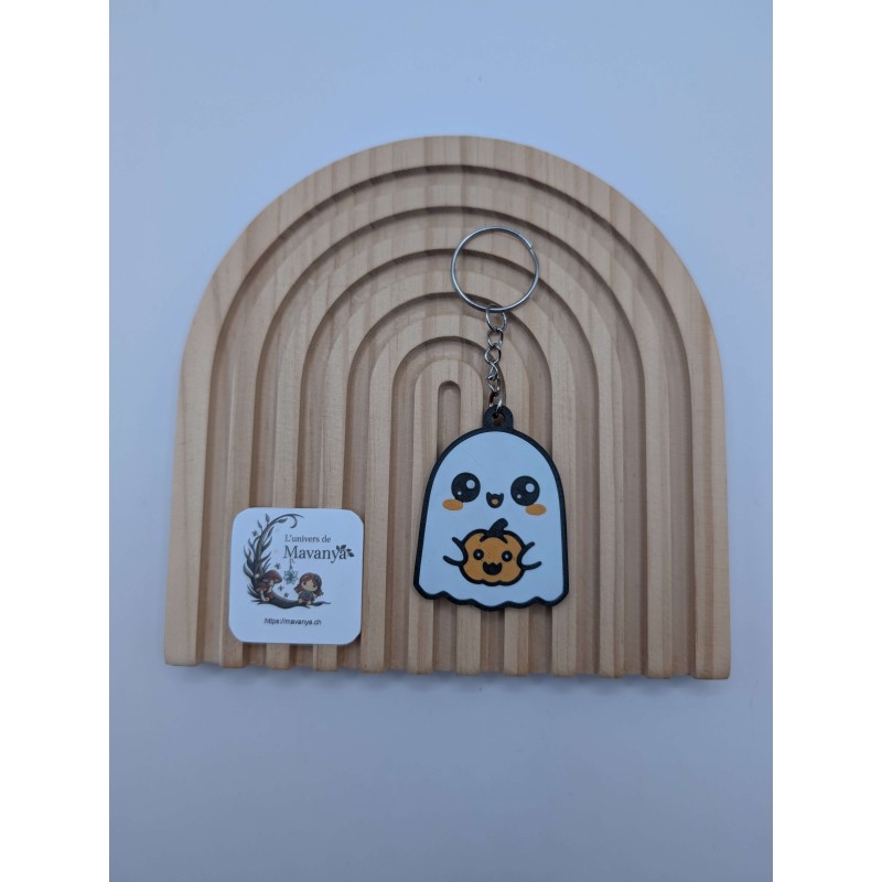 Porte-clé "Ghostrouille" | Fantôme Kawaii & Citrouille | Accessoire Halloween Porte-clé "Ghostrouille" | Fantôme Kawaii & Citrouille | Accessoire Halloween