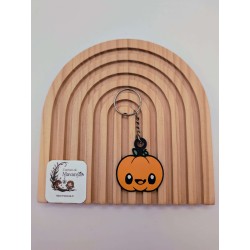 Porte-clé "Miss Trouille" | Citrouille Kawaii Orange | Accessoire Halloween