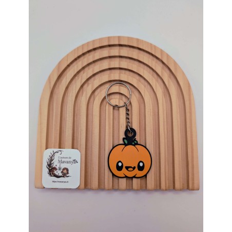 Porte-clé "Miss Trouille" | Citrouille Kawaii Orange | Accessoire Halloween