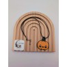 Collier Pendentif "Miss Trouille" | Citrouille Kawaii Orange | Bijou Halloween