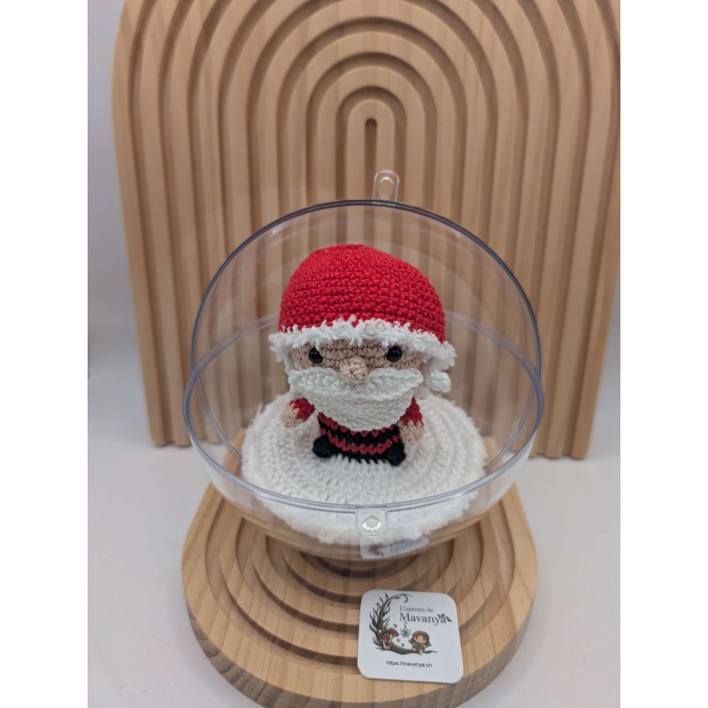 Boule de Noël Père Noël Crochet Amigurumi Fait Main