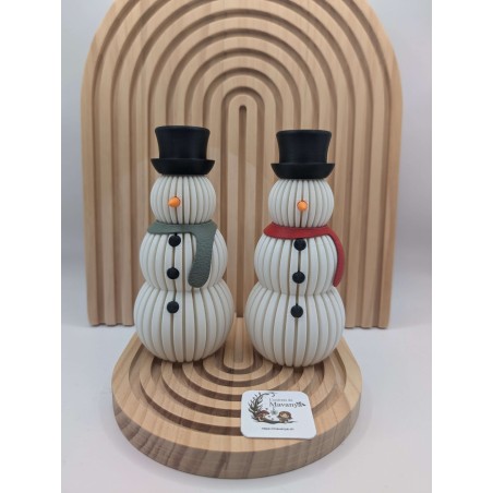 Bonhomme de Neige Déco 3D - Écharpe Rouge/Vert