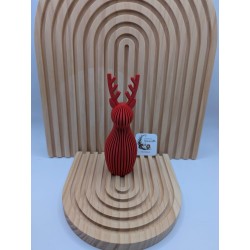 Rudolph Déco Rouge Vif - Bois Développés 3D