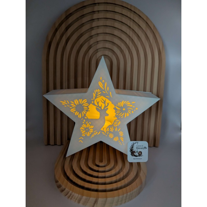 Étoile Lumineuse Renne Hivernal (LED Incluse) - Sécurité 3D