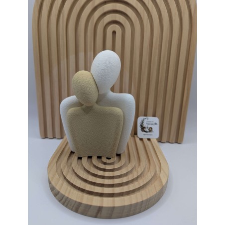 Âmes Sœurs - Sculpture Couple Minimaliste - Décoration Romantique 3D - Finition Sablée