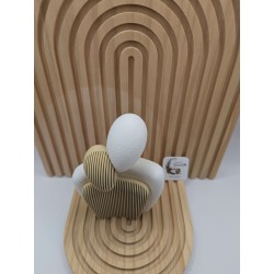 Nuances d'Amour - Sculpture Couple Bi-Texture - Design 3D Complémentaire - Cadeau Saint-Valentin