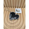 Porte-clé "Amour Toujours" - Coeur Love Noir & Blanc