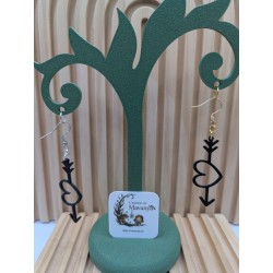 Boucles d'Oreilles "Coup de Foudre" | Coeur & Flèche 3D