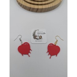 Boucles d'Oreilles "Cœur Fondant" | Design Rouge 3D
