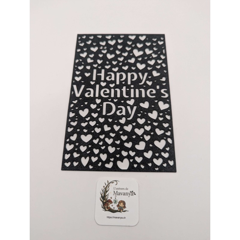 Insert Lanterne Modulaire – Message "Happy Valentine's Day" – Décoration Cœurs 3D Ajourée