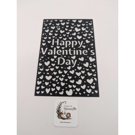Insert Lanterne Modulaire – Message "Happy Valentine's Day" – Décoration Cœurs 3D Ajourée