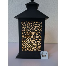 Insert Lanterne Modulaire – Message "Happy Valentine's Day" – Décoration Cœurs 3D Ajourée
