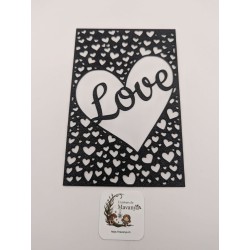 Insert Lanterne Modulaire – Motif "Cœur de Love" – Calligraphie Love & Cœurs Ajourés 3D