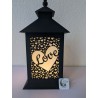 Insert Lanterne Modulaire – Motif "Cœur de Love" – Calligraphie Love & Cœurs Ajourés 3D