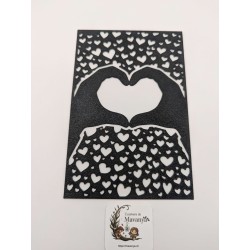 Insert Lanterne Modulaire – Motif "Signe de Cœur" – Geste des Mains & Pluie de Cœurs 3D