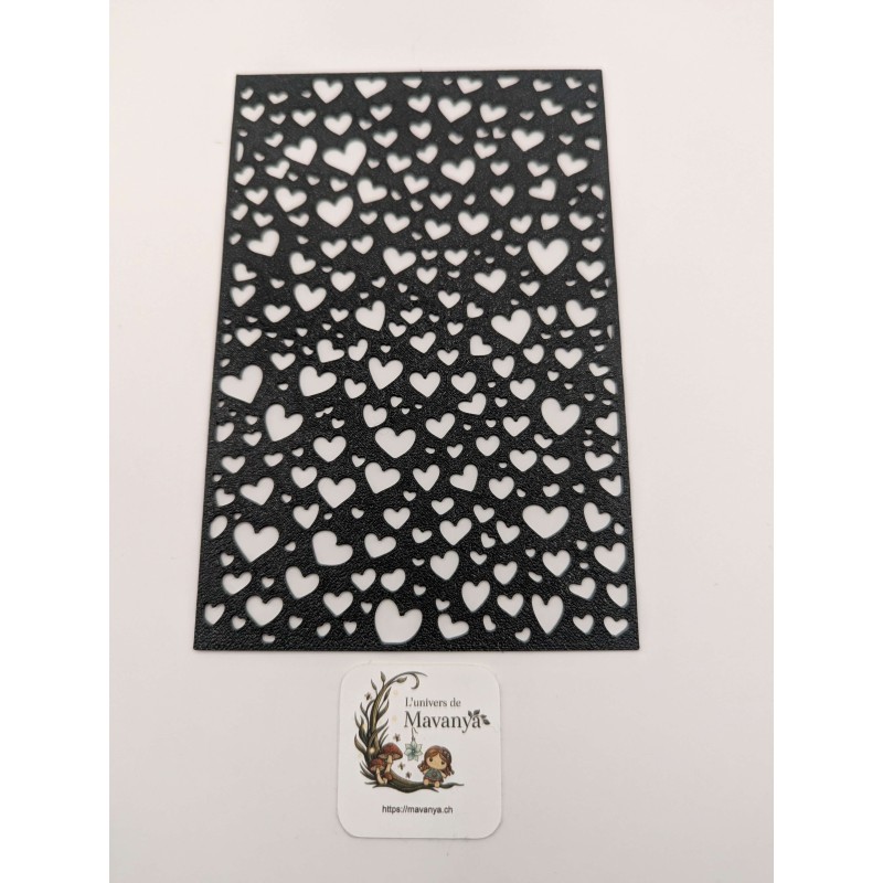 Insert Lanterne Modulaire – Motif "Pluie de Cœurs" – Texture 3D Ajourée multi-cœurs