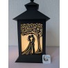 Insert Lanterne Modulaire – Motif "Amour Éternel" – Silhouette Couple sous l'Arbre aux Cœurs 3D