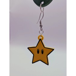 Boucle d'Oreille Super Étoile Mario | Bijou Nintendo Geek & Rétro