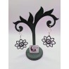 Boucle d'Oreille Spiral nocturne | Fleur Noire | Mandala Bohème Chic