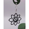 Boucle d'Oreille Spiral nocturne | Fleur Noire | Mandala Bohème Chic