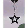 Boucle d'Oreille Star | Étoile Noire Ajourée | Bijou Minimaliste Rock