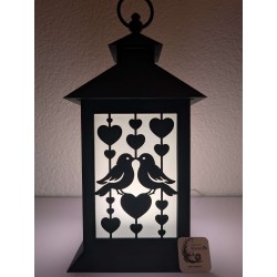 Insert Lanterne Duo de Cœurs | Décoration Oiseaux & Amour | Mavanya