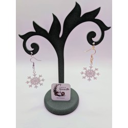 Boucle d'Oreille Flocon de Neige | Bijou Hivernal | Accessoire de Noël Féerique