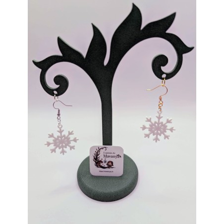 Boucle d'Oreille Flocon de Neige | Bijou Hivernal | Accessoire de Noël Féerique