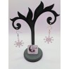 Boucle d'Oreille Flocon de Neige | Bijou Hivernal | Accessoire de Noël Féerique