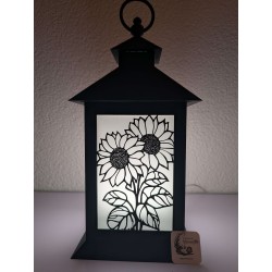 Insert Lanterne Soleil d'Or | Silhouette Tournesol 3D | Mavanya