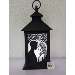 Insert Lanterne Rendez-vous Sous l'Arche | Silhouette Couple 3D | mavanya.ch