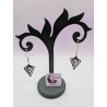 Boucle d'Oreille Diamant noir | Bijou Géométrique Minimaliste
