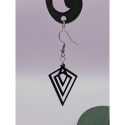 Boucle d'Oreille Diamant noir | Bijou Géométrique Minimaliste