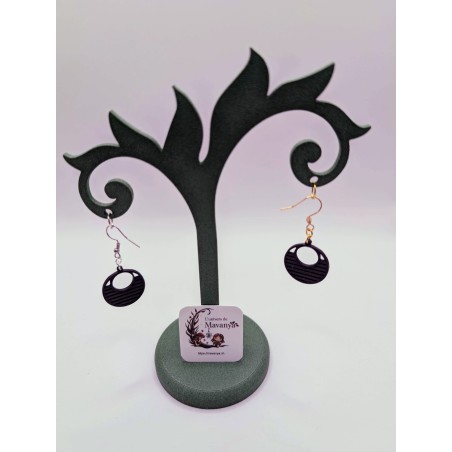 Boucle d'Oreille Horizon sombre | Bijou Géométrique Noir & Urbain Chic