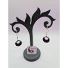 Boucle d'Oreille Horizon sombre | Bijou Géométrique Noir & Urbain Chic