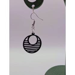 Boucle d'Oreille Horizon sombre | Bijou Géométrique Noir & Urbain Chic