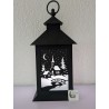 Insert Lanterne "Nuit Étoilée au Village" | Silhouette Hiver | mavanya.ch