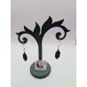 Boucle d'Oreille "Totem" | Bijou Graphique 3D Noir | Tribal & Futuriste
