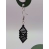 Boucle d'Oreille "Totem" | Bijou Graphique 3D Noir | Tribal & Futuriste