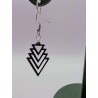 Boucle d'Oreille "Chute d'Onyx" | Chevron Géométrique Noir Minimaliste