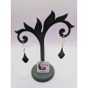 Boucle d'Oreille "Goutte Art Déco" | Bijou Graphique Noir & Rétro-Chic